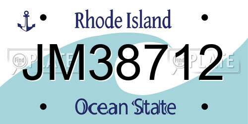JM38712 Rhode Island License Plate