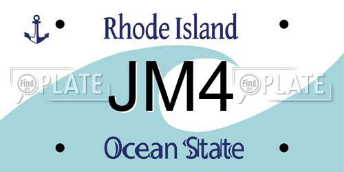 JM4 Rhode Island License Plate