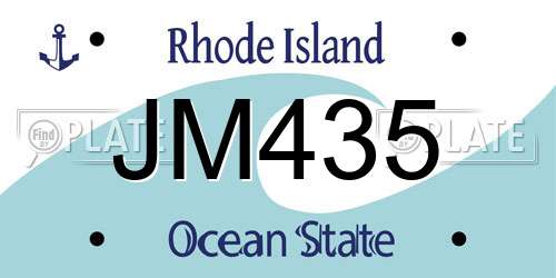 JM435 Rhode Island License Plate