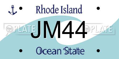 JM44 Rhode Island License Plate