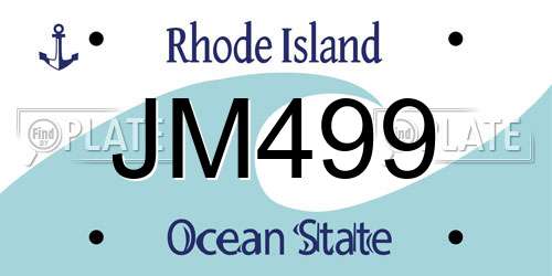 JM499 Rhode Island License Plate