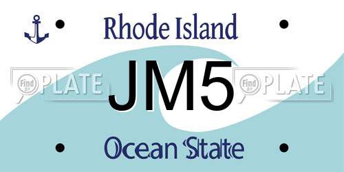 JM5 Rhode Island License Plate