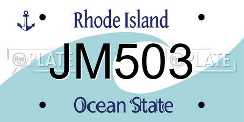 JM503 Rhode Island License Plate