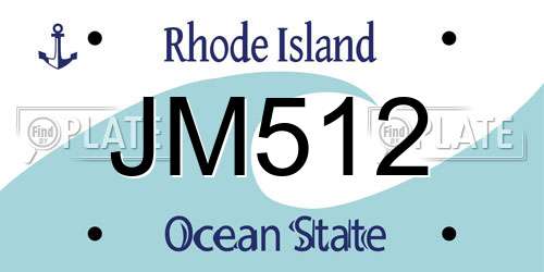 JM512 Rhode Island License Plate