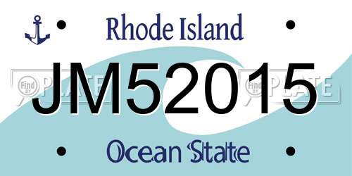 JM52015 Rhode Island License Plate