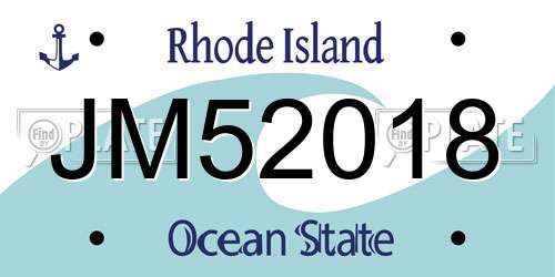 JM52018 Rhode Island License Plate