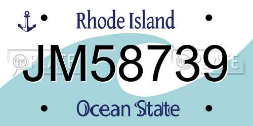 JM58739 Rhode Island License Plate
