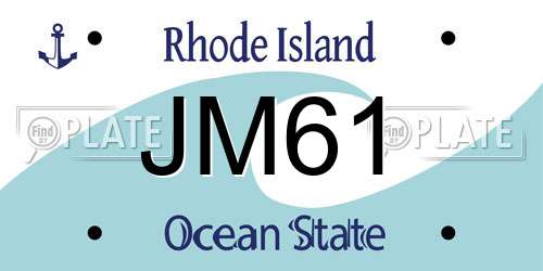 JM61 Rhode Island License Plate