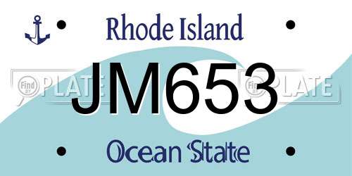 JM653 Rhode Island License Plate