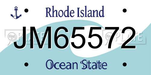 JM65572 Rhode Island License Plate