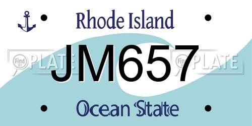 JM657 Rhode Island License Plate