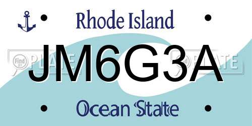 JM6G3A Rhode Island License Plate