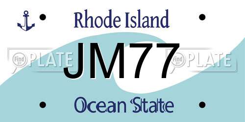 JM77 Rhode Island License Plate