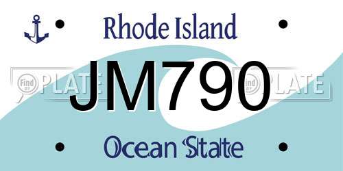 JM790 Rhode Island License Plate