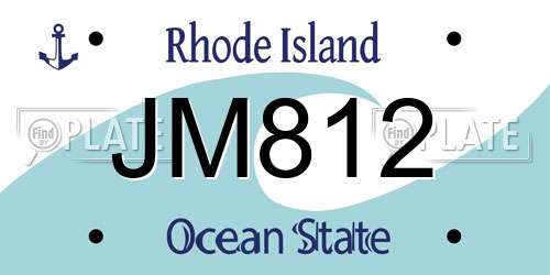 JM812 Rhode Island License Plate