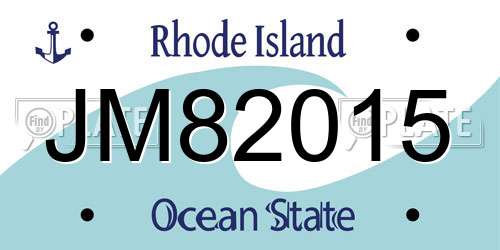 JM82015 Rhode Island License Plate