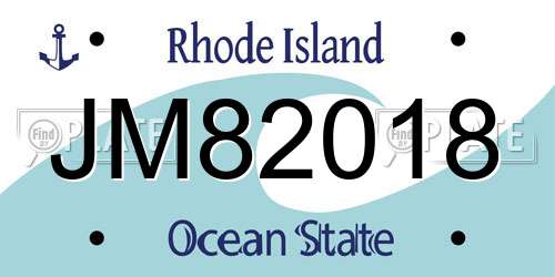 JM82018 Rhode Island License Plate
