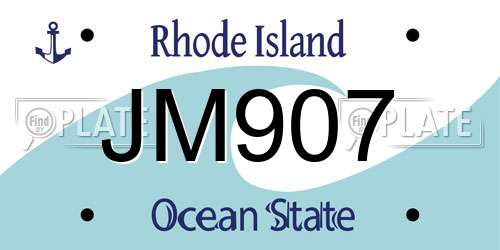 JM907 Rhode Island License Plate