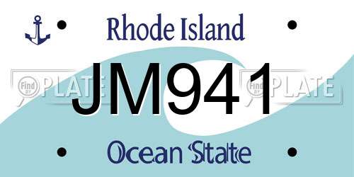 JM941 Rhode Island License Plate