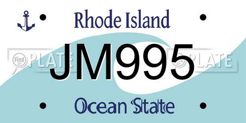 JM995 Rhode Island License Plate