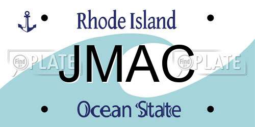 JMAC Rhode Island License Plate
