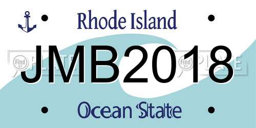 JMB2018 Rhode Island License Plate