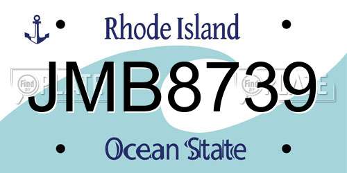 JMB8739 Rhode Island License Plate