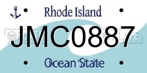 JMC0887 Rhode Island License Plate