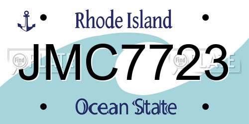 JMC7723 Rhode Island License Plate