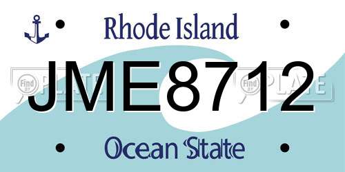 JME8712 Rhode Island License Plate