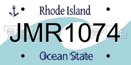JMR1074 Rhode Island License Plate