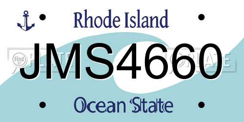 JMS4660 Rhode Island License Plate