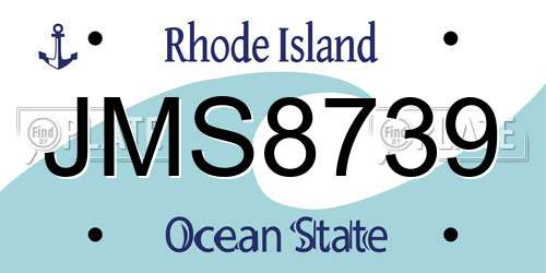 JMS8739 Rhode Island License Plate