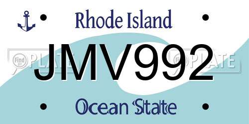 JMV992 Rhode Island License Plate