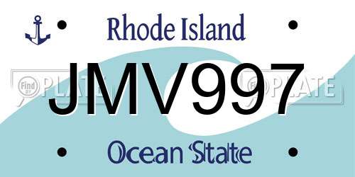 JMV997 Rhode Island License Plate