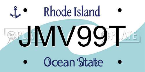JMV99T Rhode Island License Plate