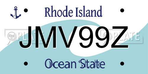 JMV99Z Rhode Island License Plate