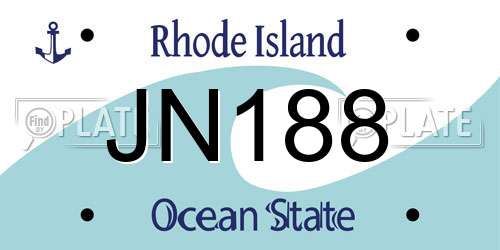 JN188 Rhode Island License Plate