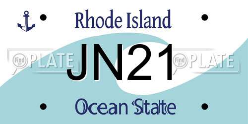 JN21 Rhode Island License Plate