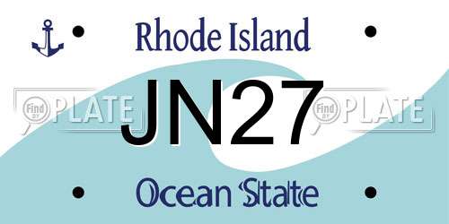 JN27 Rhode Island License Plate