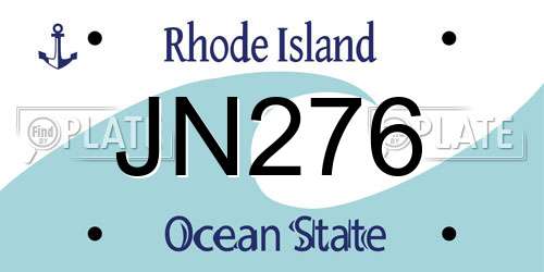 JN276 Rhode Island License Plate