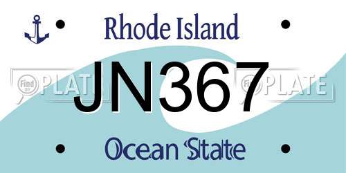 JN367 Rhode Island License Plate