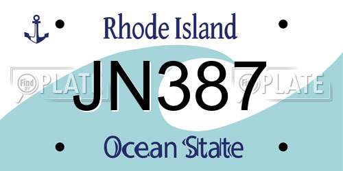 JN387 Rhode Island License Plate