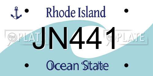 JN441 Rhode Island License Plate