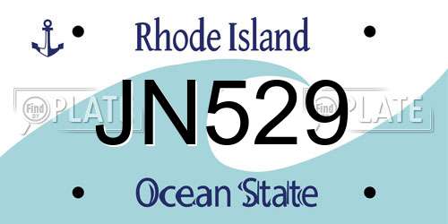 JN529 Rhode Island License Plate