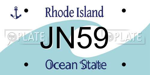 JN59 Rhode Island License Plate