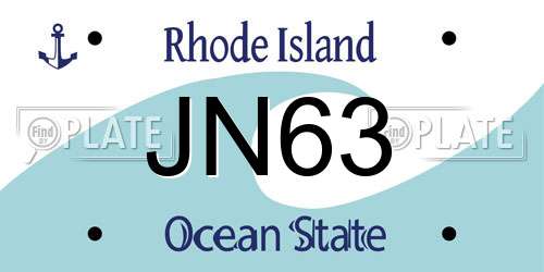 JN63 Rhode Island License Plate