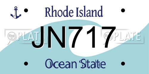 JN717 Rhode Island License Plate