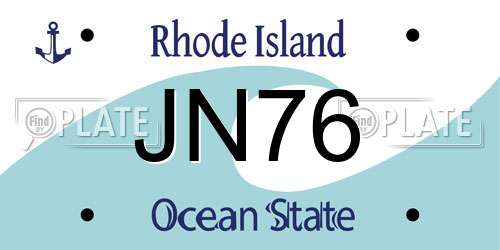 JN76 Rhode Island License Plate