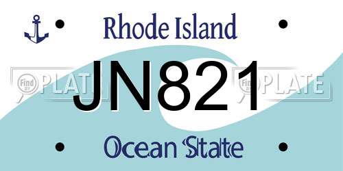 JN821 Rhode Island License Plate